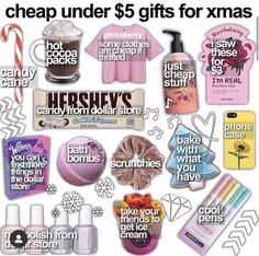 an ad for the holiday season with various items on it, including candy canes and other