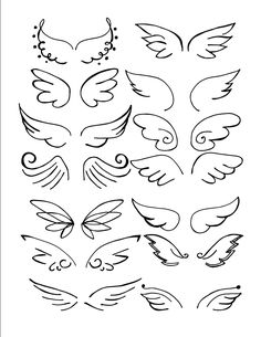 an image of wings drawn in black and white