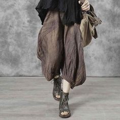 Comfortable, One of Kind. Harem online shop,|Summer|Hand Wash|Black|Dark Coffee|One Size|Harem|Female|Apricot|Elastic|Ninth Pants/Skirts|Solid Color|Linen|Casual Thai Pants, Linen Harem Pants, Elephant Pants, Kimono Shirt, Tweed Pants, Mori Kei, Black Tunic Tops, Tied Shirt, Pants Skirts