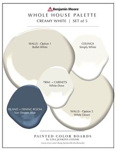 some white paint colors with different shades