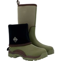 The hugely versatile Calder boot offers great style, functionality, and comfort in one amazing package. With a lower height and lighter neoprene, the Calder is easy to wear, offers great traction in multiple environments and ideal for those exploring the open countryside. The upper is reinforced in both the toe and ankle area, plus a rubber outsole with aggressive tread patterns help grip. This all-purpose wellington boot has breathable mesh lining to keep you cooler on warmer days. 100% Waterpr Boot Companies, Wellington Boot, Muck Boots, Tall Boot, Rubber Heels, Waterproof Boots, Tall Boots, Wellington, Boots Men