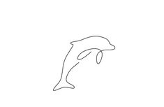 a single line drawing of a dolphin