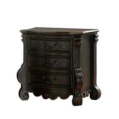 an antique style night stand with drawers on one side and two drawers on the other