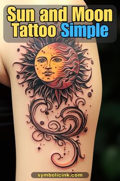 Sun and Moon Tattoo Simple Simple Sun And Moon, Moon Sun Tattoo