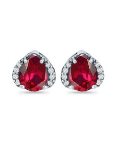 A wardrobe essential Giani Bernini pear shape created ruby with round cubic zirconia accents earring is an instant update for a simple and classic style. Red Round Earrings With Sparkling Stones, Red Earrings For Valentine's Day Formal, Red Cubic Zirconia Round Earrings, Red Round Cubic Zirconia Earrings, Red Sparkling Stones Drop Earrings, Formal Red Cubic Zirconia Earrings, Flower Style, Petal Flower, Online Earrings