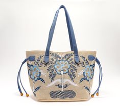 Is a joyful carry your jam? This beautifully embroidered and beaded tote delivers the smiles with each and every reach -- whether you designate it for the beach, your commute, or elegant daytrips. From America & Beyond. Summer Beaded Shoulder Bag For Daily Use, Beaded Shoulder Bag For Daily Use In Summer, Spring Bohemian Beaded Bags, Casual Embroidered Natural Bag, Spring Vacation Beaded Bags, Summer Beaded Bags For Daily Use, Bohemian Beaded Beach Bag For Summer, Beach Embroidered Natural Shoulder Bag, Casual Embroidered Tote Beach Bag