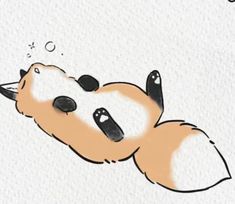 a drawing of a dog laying down on its back with bubbles coming out of it's mouth