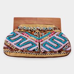 Style No : [430156] Fsb500-Mt Color : Multi Theme : Wood Size : 13" X 8.25" One Small Interior Inside Pocket One Inside Zipper Pocket Wood Clasp Closure Made In India Boho Embroidered Beaded Wood Handle Clutch Bag Bohemian Multicolor Embellished Clutch, Party Bags With Multicolor Embroidery And Beaded Details, Bohemian Handheld Embellished Bag, Embellished Multicolor Pouch Shoulder Bag, Bohemian Beaded Clutch, Traditional Summer Party Bags, Embellished Multicolor Bags As Fashion Accessory, Embellished Multicolor Summer Shoulder Bag, Embellished Multicolor Shoulder Bag For Summer