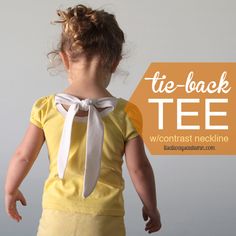 this is such a cute update for a plain tee - add a contrast neckline and tie in the back. tutorial from itsalwaysautumn.com #refashion How To Make A Tie, Easy Upcycle, Simple Sewing Tutorial, Make A Tie, Diy Clothes Refashion, Diy Clothes Videos, Dress Tutorials, Tee Shirt Dress