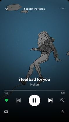 an animated image of a person with headphones on and the words i feel bad for you