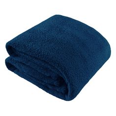 a blue blanket folded on top of each other