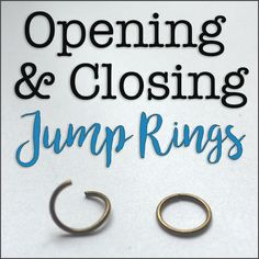 an advertisement for the opening and closing of jump rings, with two gold hoop earrings