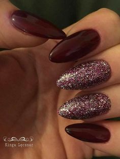 Ongles Gel Violet, Red Stiletto Nails, Nails Dark, Wine Nails, Red Acrylic Nails