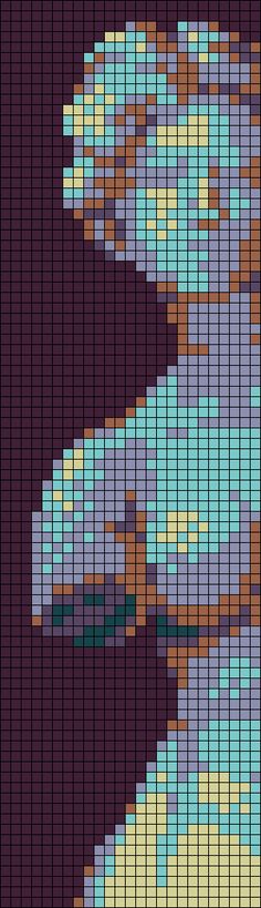 an image of a cross stitch pattern that looks like the shape of a bird's head