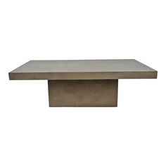 a rectangular concrete table on a white background