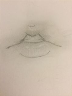 a pencil drawing of a woman's lips