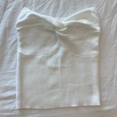 White Strapless Knit Top. Never Worn, Perfect Condition White Seamless Knit Top For Spring, Casual Knit Tube Top For Spring, Trendy White One Size Tops, Fitted Knit Tube Top For Spring, Casual Strapless Knit Tops, Casual Stretch Knit Tube Top, Casual Knit Strapless Tops, Casual Spring Knit Tube Top, Fitted White Soft Knit Top