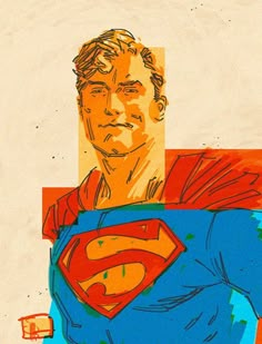 a drawing of a man in a superman suit