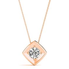 NECKLACE INFORMATION Metal Type: (select above) Available in 14K and 18k white, yellow, rose gold and platinum 950Weight: 4.50 grams (14K for 1.00 ct diamond) CENTER DIAMOND INFORMATION All center diamonds with more than 0.50 carat total weight in the checklist above are certified by GIA . All of our Earth-Mined diamonds are conflict free. Elegant Rose Gold Diamond-shaped Necklace, Rose Gold Diamond Necklace With Single Cut Diamonds, Elegant White Gold Diamond-shaped Necklace, Rose Gold Round Pendant Diamond Necklace, Rose Gold Diamond Solitaire Necklace With Round Pendant, Rose Gold Solitaire Necklace With Single Cut Cubic Zirconia, Rose Gold Solitaire Diamond Necklace With Round Pendant, Rose Gold Solitaire Necklace With Diamond Cut Cubic Zirconia, Anniversary Rose Gold Diamond Necklace With Single Cut Diamonds