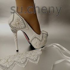 Picture 3 of 3 Rhinestone Anklet, Ivory Heels, Pearl Wedding Shoes, Bridal Pumps, Wedding Shoes Lace, Wedding Shoes Bride, Wedding Shoes Flats, Crystal Heels, Bridal Heels