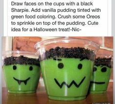 two green cups with faces drawn on them and the words draw faces on the cups