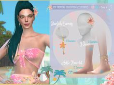 Sims 4 Diving Board, Sims 4 Ocean Cc, Sims 4 Beach Clothes, Sims 4 Cc Beach Clothes, Sims 4 Beach Cc, Hair The Sims 4, Cc Makeup, Mermaid Pose