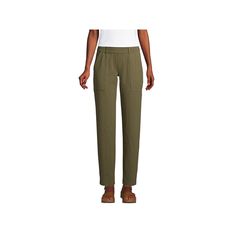 A stretchy, shape-keeping fabric blend makes these women's Lands' End utility ankle pants a stylish, practical choice for everyday wear.Click on this WOMEN'S GUIDE to find the perfect fit and more! Shape-keeping fabric offers a slimming look 4 pocketsFIT & SIZING 28-in. inseam Straight-leg cut Wide elastic waistband Faux-fly Midrise sits on the hipFABRIC & CARE Cotton, spandex; Cotton, polyester, spandex Machine wash Imported Size: Medium. Color: Green. Gender: female. Age Group: adult. Forest Moss, Plus Size Shorts, Ankle Pants, Pull On Pants, Lands End, Plus Size Tops, Short Pants, Cotton Spandex, Ankle Length