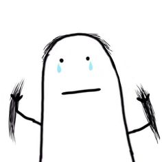 a drawing of a white ghost with blue eyes