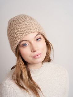 Mode at Rowan Beanie Style - Riley Hipster Beanie - Laughing Hens Beige Beanie For Winter, One Size Fits Most, Winter Beige Knit Beanie, Casual Slouchy Brown Beanie, Cream One-size Beanie Hat, Warm Beige One-size Beanie, Hipster Beanie