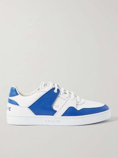 Shop CELINE HOMME CT-04 Leather Sneakers, Explore the latest in-season CELINE HOMME collection today on MR PORTER Sneakers Looks, Sneakers For Men, Mr Porter, Ice Blue, Panel Siding, Leather And Lace, Leather Sneakers, Blue Fashion, White Leather