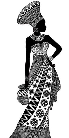 an african woman in a dress and headdress is standing with her hands on her hips