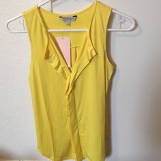 Sleeveless Yellow Blouse New With Tags Made By Pink Note. Nwt, I Bought It And Wasn’t Me But Then I Conveniently Forgot To Return It By The Cutoff. Summer Sleeveless Camisole For Workwear, Yellow Sleeveless Vest For Work, Casual Sleeveless Camisole For Work, Yellow Stretch Sleeveless Camisole, Stretch Yellow Sleeveless Camisole, Spring Workwear Tank Camisole, Casual Camisole Tank Top For Workwear, Casual Workwear Camisole Tank Top, Yellow Sleeveless Tank Top