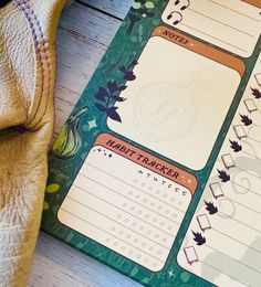 a close up of a planner on a table