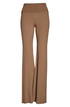 These soft, stretchy ribbed pants with a foldover waistband and flared legs are from Kim Kardashian West's sought-after SKIMS. 32" inseam; 21" leg opening; 11" front rise; 15" back rise (size Medium) 91% modal, 9% spandex Machine wash, dry flat Imported Fold Over Pants, Ribbed Pants, Flare Leg Pants, Fold Over, Kim Kardashian, Rib Knit, Pajama Pants, Khaki Pants, Mid Rise