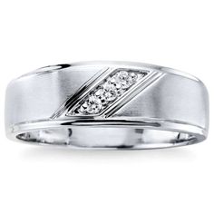 men's diamond wedding band in white gold