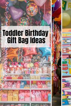 birthday gift bags and balloons for toddler birthday