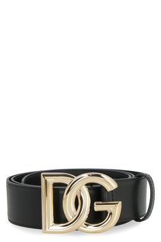 80999 DOLCE & GABBANA DG BUCKLE LEATHER BELT Dolce Gabbana Belt, Buckle Belt, Dolce & Gabbana, Leather Design, Metal Buckles, Black Belt, Gold Tone Metal, Watch Design, Valentino Garavani