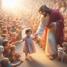 #Jesus & #Children Jesus And The Children, Real Image Of Jesus, Jesus With Children, Lode A Dio, Jesus Kingdom, Jesus Christ Illustration, Jesus Wept, Jesus Is Risen, Catholic Decor