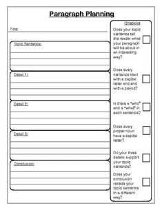 a printable worksheet with the words'paragraph planning'on it