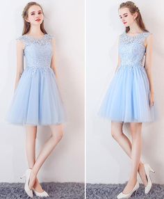 Blue Homecoming Dress, Bat Mitzvah Dresses, Prom Dress Blue, High Low Prom Dress, Girls Communion Dresses, Cocktail Dress Wedding Guest, Mini Dress Outfits, Blue Homecoming Dresses, Blue Tulle