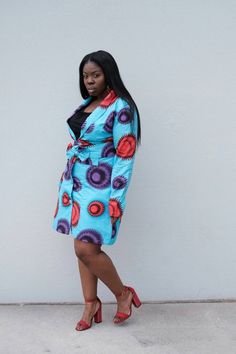 Ankara dress blazer women African ankara dress ankara print long sleeve African fashion, African clo Blue Long Sleeve Ankara Dress, Long Sleeve Ankara Fabric Spring Dress, Spring Ankara Long Sleeve Dress, Spring Long Sleeve Ankara Dress, Blazer With Belt, Dress Ankara, Dress Blazer, Blazer Women, Ankara Print