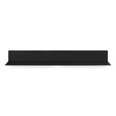 a black shelf is shown against a white background