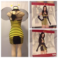 a woman in a bee costume is shown