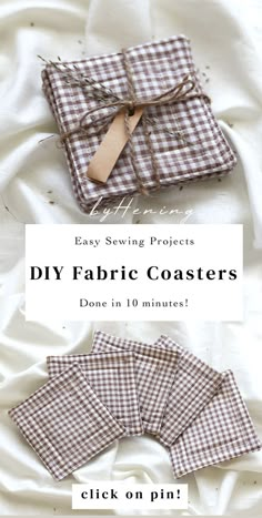 the instructions for how to make fabric coasters