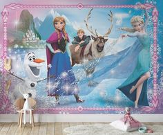 frozen princesses and their friends are in the snow