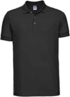 Basic Black Polo Collar Top, Basic Black Collared Top, Russell Athletic, Herringbone, Black Shirt, Black Color, Types Of Sleeves, The Uk, Polo Shirt