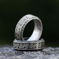 When worn, Odin's Horn Viking Ring is believed to have miraculous powers such as healing and protection against evil spirits. It is also thought to bring fortune and success in battle. The natural curved shape of the ring signifies the Horn of Odin, which was said to give off a great blast when blown by the Norse god himself. The Viking Ring is made from premium-quality stainless steel. It has an eye-catching and will never tarnish or oxidize. Great for men and women, it makes a great gift for l Symbolic Hand Forged Promise Ring, Spiritual Engraved Metal Rings, Engraved Metal Rings With Spiritual Style, Medieval Style Silver Promise Ring, Viking Style Engraved Ring Jewelry, Viking Style Engraved Ring, Engraved Metal Ring For Promise, Viking Style Engraved Ring As Gift, Viking Style Adjustable Engraved Rings