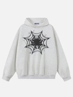 Top Streetwear Brand AelfricEden, Street fashion clothes shopping online, free shipping worldwide! Trendy Graphic Print Halloween Hoodie, Urban Cotton Hoodie For Halloween, Halloween Urban Cotton Hoodie, Casual Halloween Streetwear Hoodie, Casual Halloween Sweatshirt With Drawstring Hood, Casual Hooded Halloween Sweatshirt, Gray Graphic Print Hoodie For Winter, Casual Hooded Sweatshirt For Halloween, Winter Gray Hoodie With Graphic Print