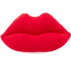 a close up of a red lipstick on a white background with the lip partially closed