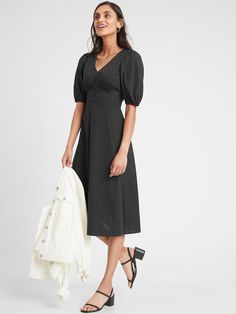 Button Front Midi Dress | Banana Republic Factory Office Wardrobe, Banana Republic Factory, First Look, Mid Calf, Pretty Things, Banana Republic, Short Sleeve Dresses, Midi Dress, Short Sleeves